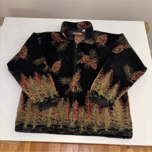 Cobblestone Canyon ‘90s Black Fleece Jacket Full Zip Men’s XL